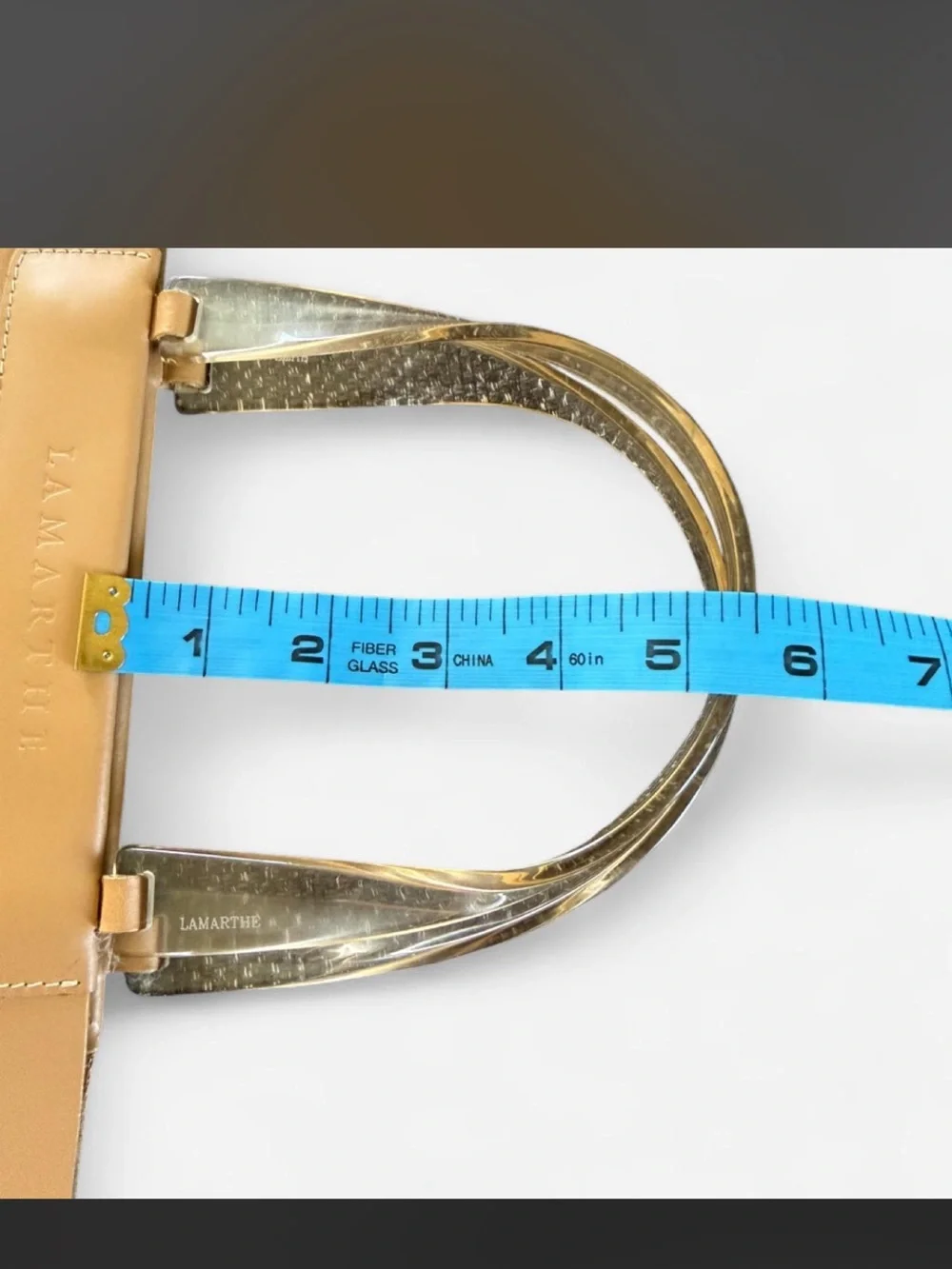 Structured Camel Tote with Clear Top Handles
